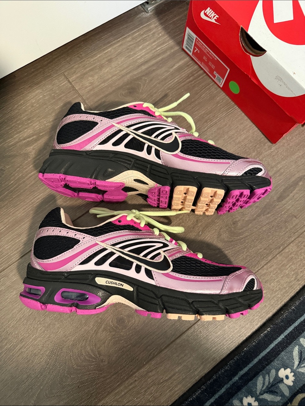 Nike Women’s Black, Pink & Lime Air Max Moto 2k Sneakers - Picture 3 of 9